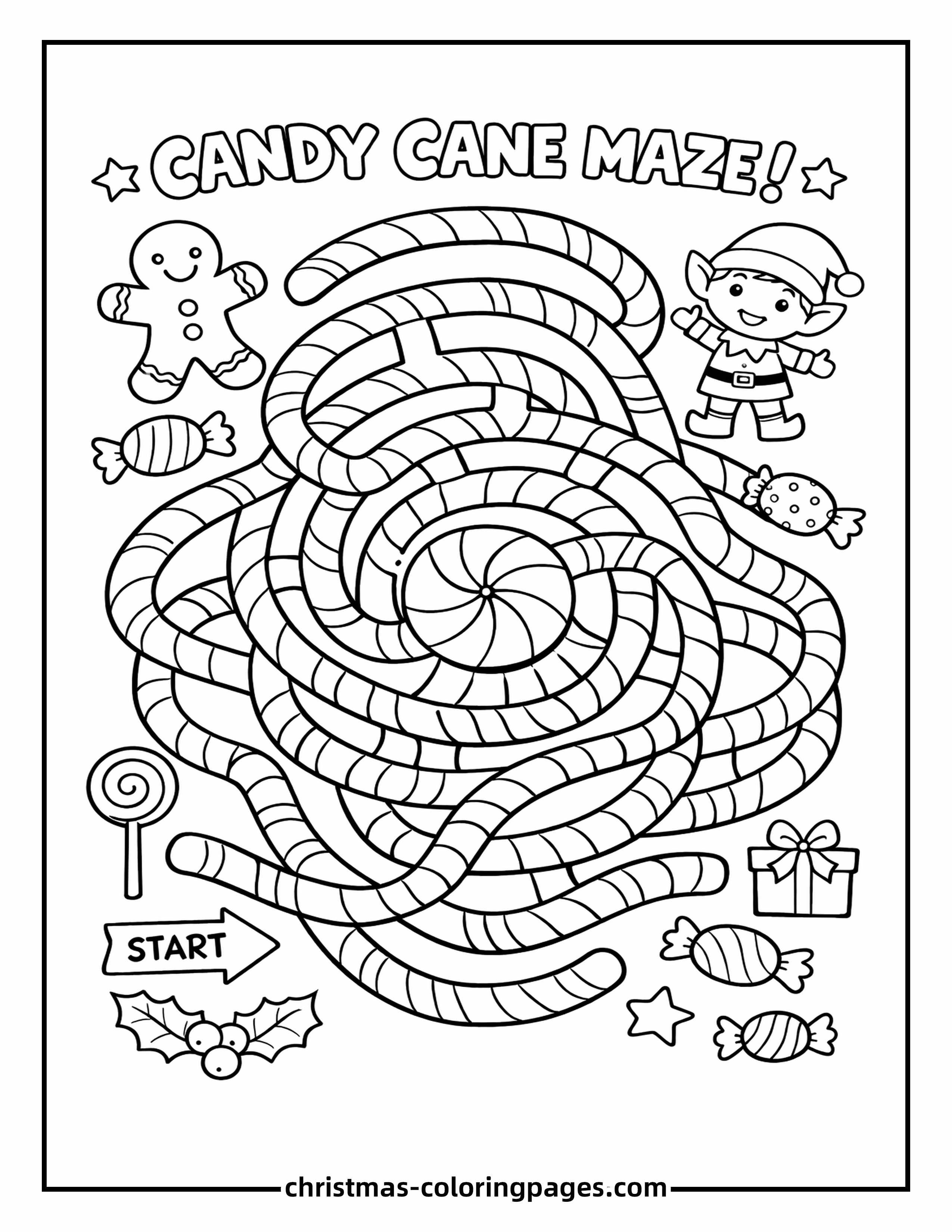 20 Candy Cane Coloring Pages (Free PDF Printables)