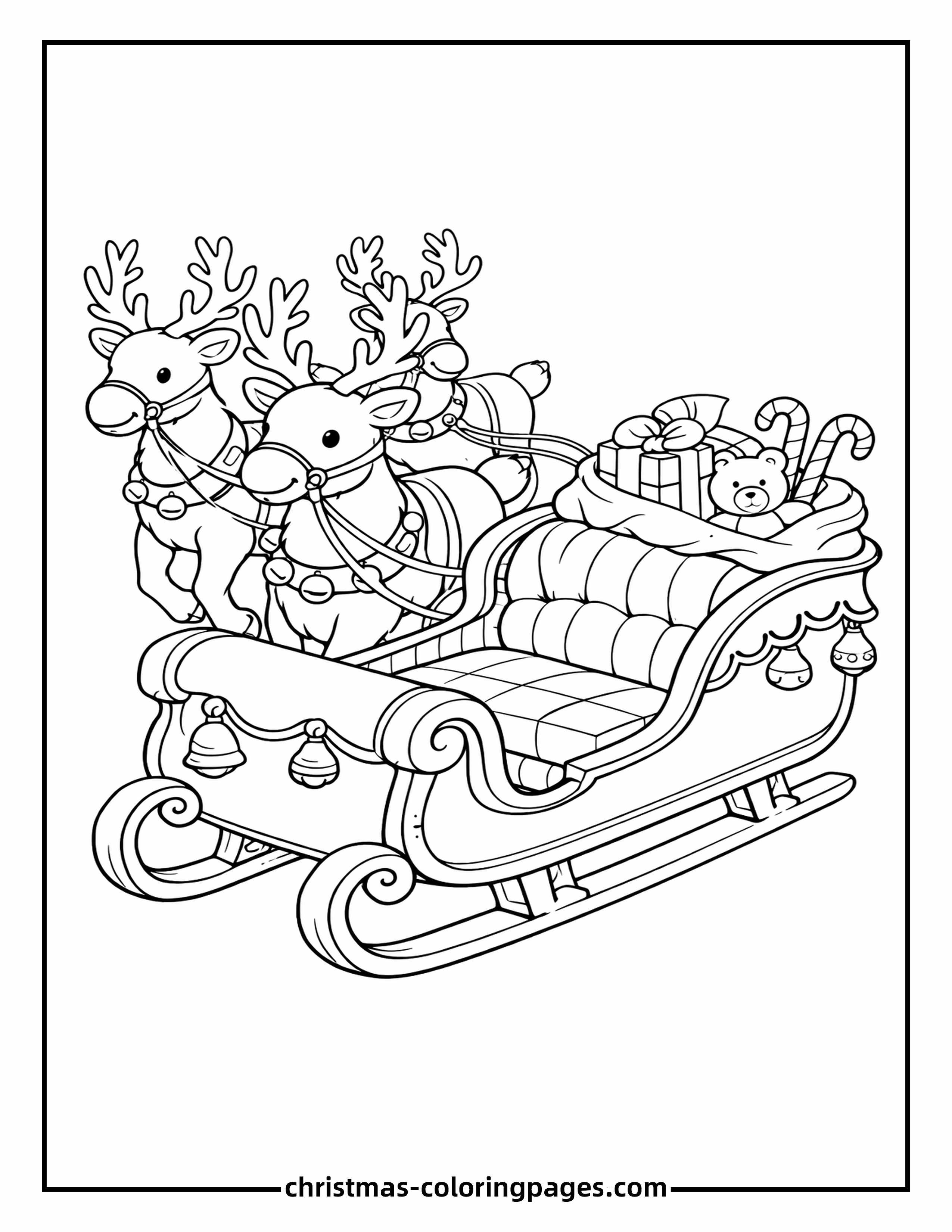 40 Santa And Reindeer Coloring Pages (Free PDF Printables)