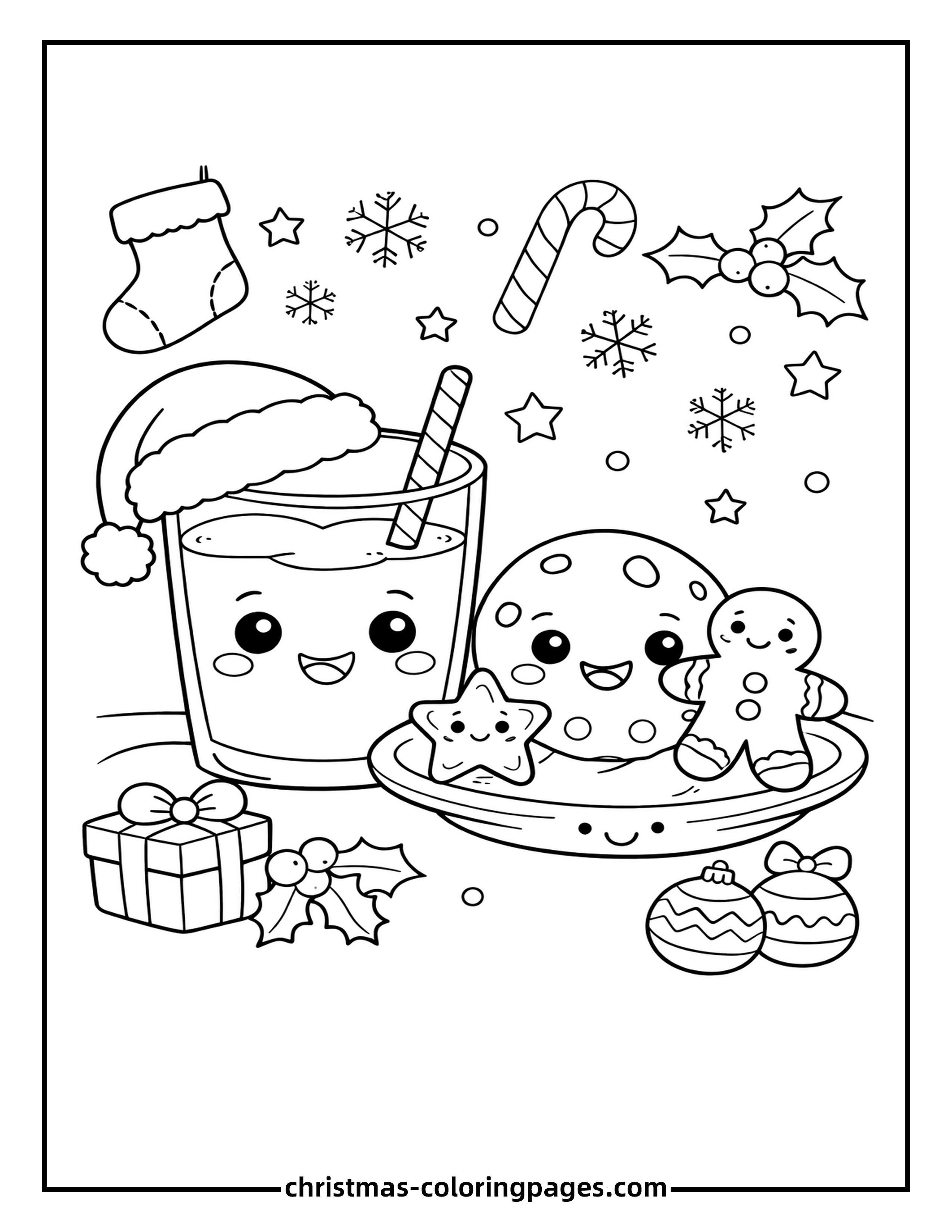 65 Kawaii Cute Christmas Coloring Pages (Free PDF Printables)