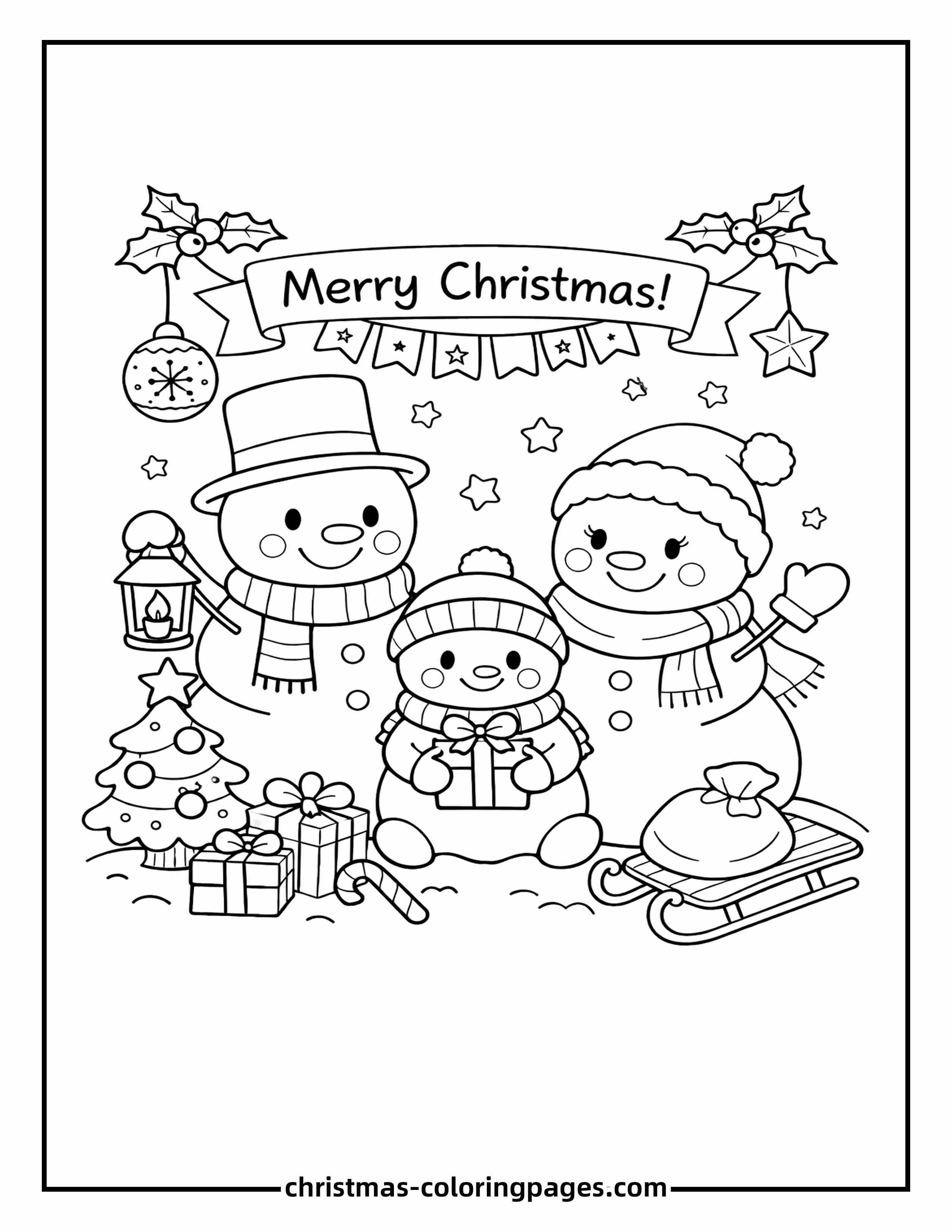 60 Christmas Snowman Coloring Pages (Free PDF Printables)